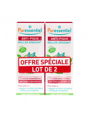 Puressentiel anti pique roller apaisant lot promotion roll on rouge