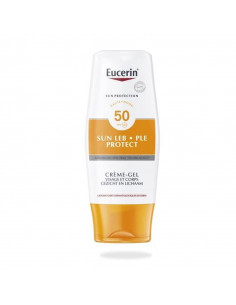 Eucerin Crème Solaire gel LEB SPF50 tube blanc et orange