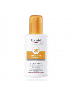 Eucerin sun protection spf50 sensitive protect sun spray solaire blanc et orange