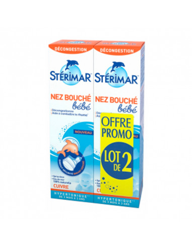 Spray Stérimar Bébé Nez Bouché Lot 2x100ml