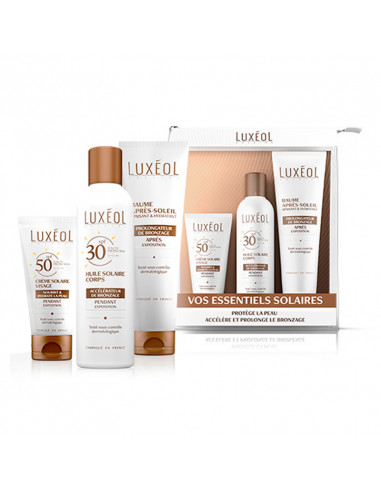 Luxeol Pack Solaire : crème solaire visage, huile solaire corps, baume après-soleil