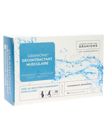 Granions Décontractant Musculaire. 30 ampoules