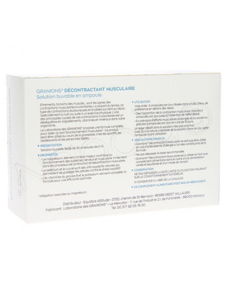 Granions Décontractant Musculaire 30 ampoules  - 2