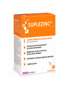 Suplezinc Supplémentation en Zinc 60 gélules végétales