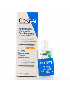 CeraVe Crème Hydratante Visage SPF25 52ml + Crème Lavante Hydratante OFFERTE