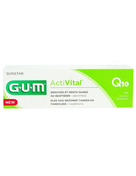 Gum Activital Q10 Dentifrice Gencives et Dents Saines au Quotidien 75ml Sunstar - 2