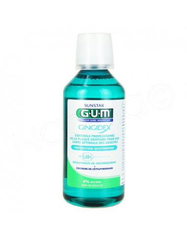 Gum Gingidex Bain de Bouche Sans Alcool Prévention Quotidienne Gencives. 300ml + Gobelet Doseur