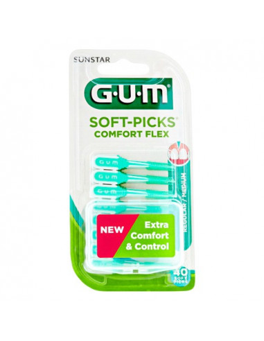 GUM Soft-Picks Comfort Flex Regular. x40 - Taille moyenne