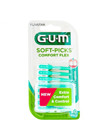 GUM Soft-Picks Comfort Flex Regular. x40 - Taille moyenne