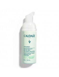 flacon mousseur mousse nettoyante fleur de vigne caudalie vinoclean vert clair 2