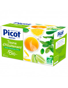 Picot Maman Tisane d'Allaitement BIO Menthe Douce Saveur Citron 20 sachets