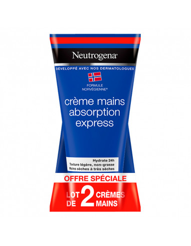 Neutrogena Crème Mains Absorption Express Lot 2x75ml