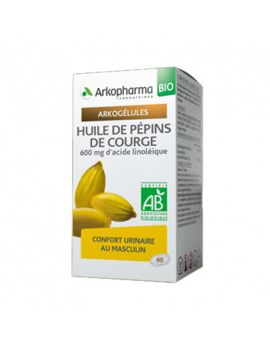 Arkogélules Huile Pépins de Courge Bio Confort Urinaire Masculin 60 capsules