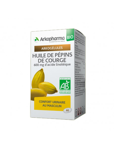 Arkogélules Huile Pépins de Courge Bio Confort Urinaire Masculin 60 capsules