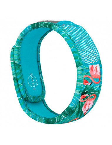 Parakito Bracelet Anti-Moustiques Adulte Rechargeable Blue Flamingo