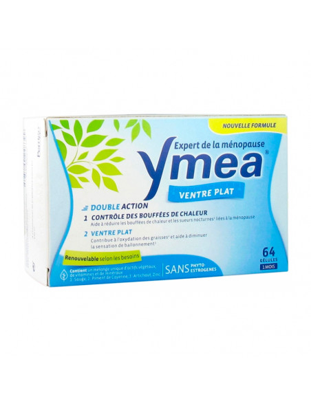 Ymea Ménopause Ventre Plat boîte bleue 64 gélules