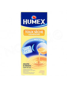 Humex Toux Sèche Oxomémazine Arôme Caramel Sans Sucre. 150ml