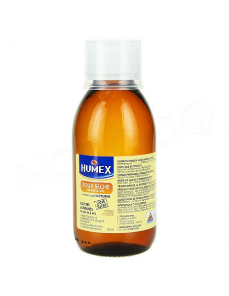 Humex Toux Sèche Oxomémazine Arôme Caramel Sans Sucre 150ml Humex - 2
