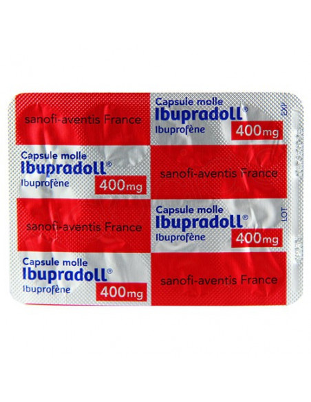 Ibupradoll 400mg Ibuprofène 10 capsules molles Sanofi Aventis - 2