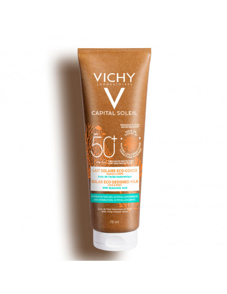 Vichy Capital Soleil Lait Solaire Eco-conçu SPF50+ Visage & corps  format cabine 75ml