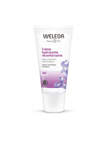 Weleda iris crème visage peau sèche tube blanc violet