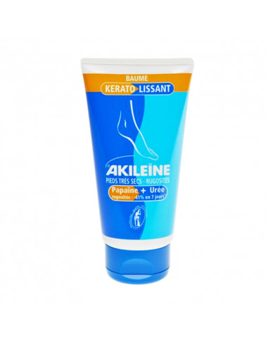 Akileine baume keratolissant pieds secs rugueux tube bleu doré or marron brun jaune orange