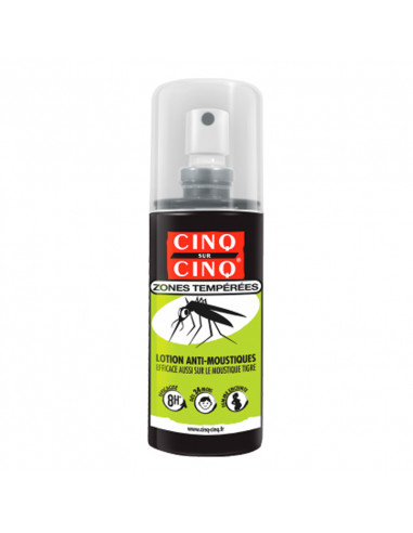 Cinq sur Cinq Zone tempérée Lotion anti-moustique Spray noir 100ml