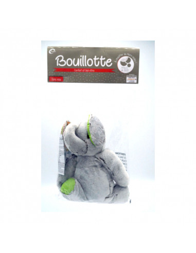 Cooper Bouillotte Confort et Bien-être- Perle de silice-Eléphant, peluche, grise