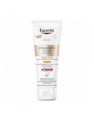 Eucerin Hyaluron-Filler +Elasticity Crème Mains SPF30 tube 75ml anti taches anti-âge