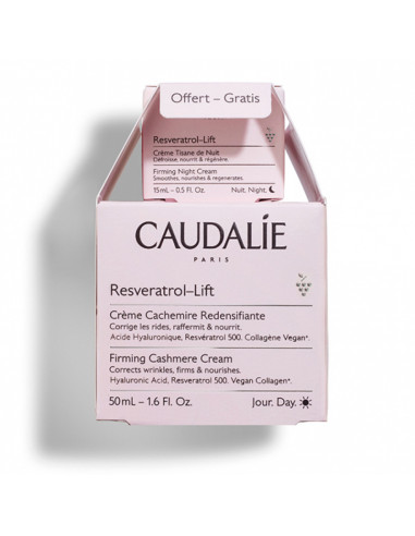 Caudalie Resveratrol-Lift Crème Cachemire 50ml + Crème Tisane de Nuit 15ml offerte en cadeau