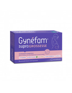 Gynéfam Supra Grossesse. 30 capsules boite violet et rose