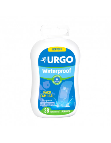 Urgo Waterproof Pansements 2 Formats Pack Familial- B/38- boite blanche, imperméable