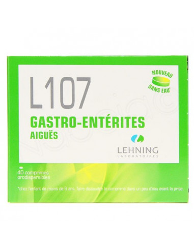 LEHNING L107 GASTRO-ENTERITES AIGUES TRAITEMENT ADJUVANT. 40 comprimés - Pharmacie en ligne