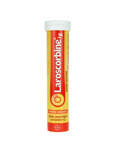 Laroscorbine 1g Sans Sucre 30 comprimés effervescents Arôme Orange 2