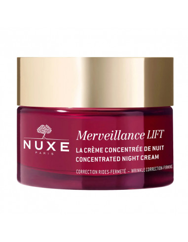 Nuxe Merveillance Lift Crème Concentrée de Nuit. 50ml pot bordeaux grenat bouchon doré or