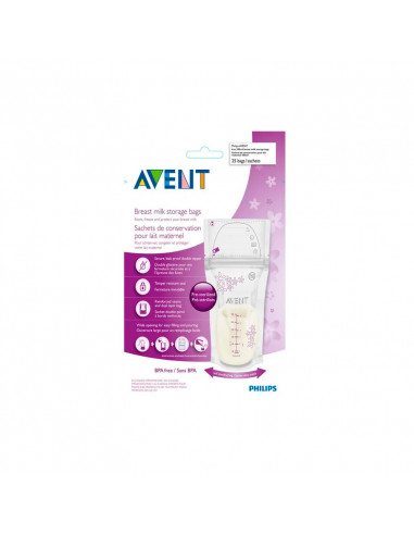 Avent Allaitement Sachet de Conservation Lait 25 sachets