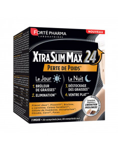 Forté Pharma XtraSlim Max 24 Perte de Poids. 60 comprimés jour/nuit, boite noire