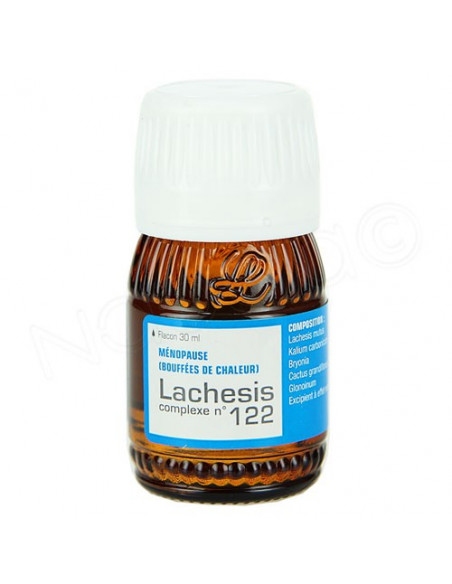 Lehning Lachesis complexe n°122 Ménopause Bouffées de Chaleur. flacon 30ml