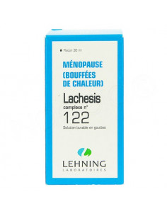 Lehning Lachesis complexe n°122 Ménopause Bouffées de Chaleur. flacon 30ml 2