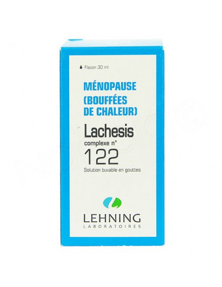 Lehning Lachesis complexe n°122 Ménopause Bouffées de Chaleur flacon 30ml Lehning - 2