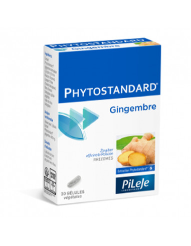 boite de 20 gélules gingembre phytostandard pileje