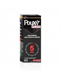 Pouxit Flash Traitement Anti-poux et Lentes 5 min. Spray 150ml + peigne