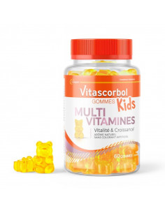 Vitascorbol Kids Gommes Multi Vitamines Goût Pomme. 60 gommes nounours