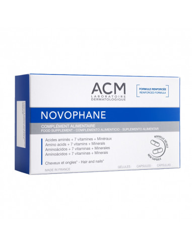 ACM Novophane Complément Alimentaire Cheveux et Ongles. 180 gélules grande boite