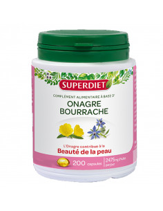 Superdiet Onagre Bourrache Beauté de la Peau. 200 capsules