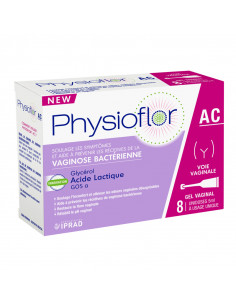 Physioflor AC Vaginose Bactérienne Gel Vaginal. x8 unidoses 5ml boite violet rose blanc
