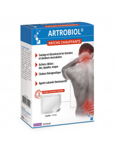Artrobiol Patchs Chauffants. 8 patchs 7x9cm boite bleu rouge