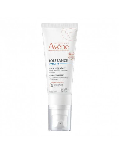 Avène Tolérance Hydra-10 Fluide Hydratant. 40ml tube airless cosmétique stérile