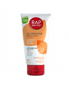 Rap Phyto Gel Fraicheur Jambes Légères Agrume Bio. 150ml tube orange rouge