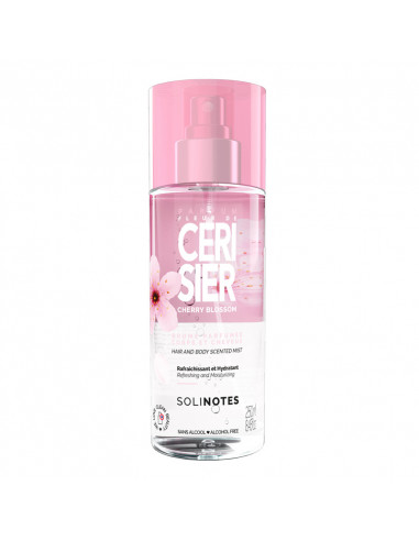 Solinotes Fleur de Cerisier Brume Parfumée. 250ml spray rose corps et cheveux